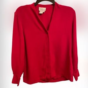 Linda Hutton Silk Button Down Blouse